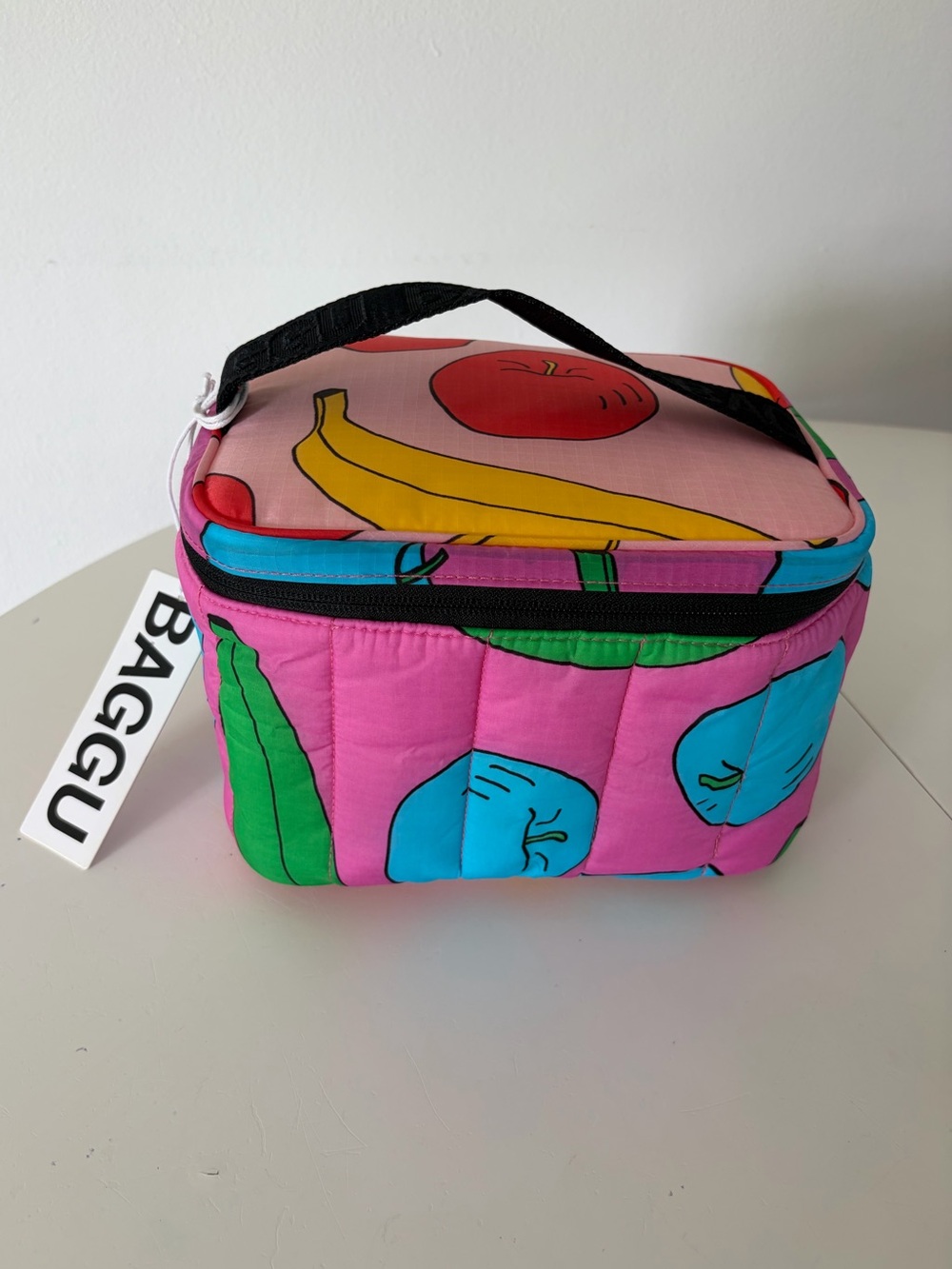 BAGGU Puffy Lunch Bag Apples & Bananas Mix Insulated Cooler NWT